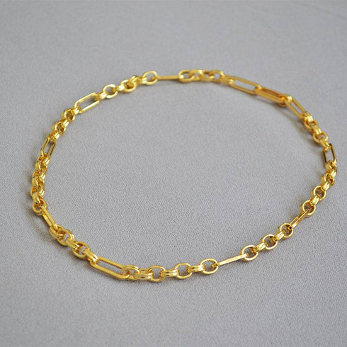 Modern Interlocking Gold Chain Necklace - Zafari Studio Jewelry